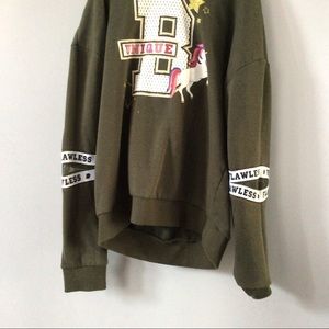 Urban Planet girls Fleece Hoodie unicorn green L/G